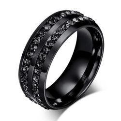 New S925 Black Gunmetal Men Wedding Ring Wedding Band 