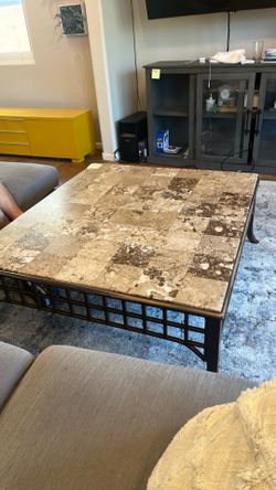 Indoor outdoor marble coffee table
