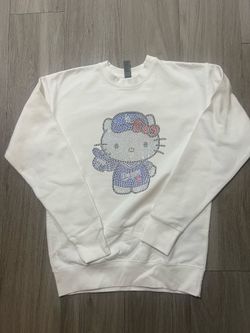 Hello Kitty Rhinestone dodgers Crewneck sweater brand new