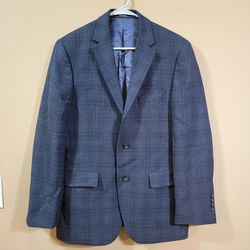 Pronto Uomo Men's Blue Plaid Blazer