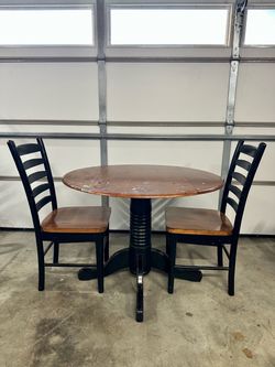 Round Pedestal Table and 2 Chairs Set