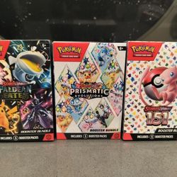 Pokemon Prismatic Evolutions Booster Bundle Paldean Fates Booster Bundle 151 Booster Bundle 