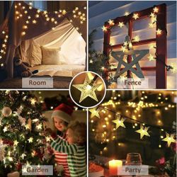 solar 100 star led lights 39ft Christmas decoration light