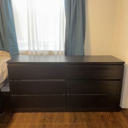 Black 6 Drawer dresser