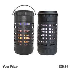 PIC Portable Solar Insect Killer Lantern with LED Flame Effect, 2-pack