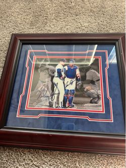 Texas Rangers Nolan Ryan/Ivan Rodriguez Signed Custom Framed Picture 19x17 by CSD