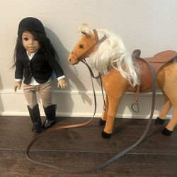 Horse & Riding Outfit For 18” Doll (American Girl Doll)