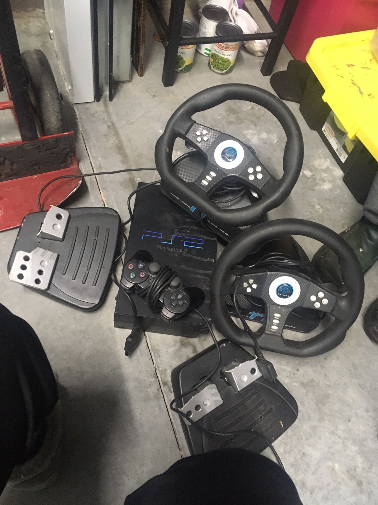 PS2 With 2 Racing wheel/pedal Combos