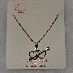 Double Heart Necklace Stainless Steel 