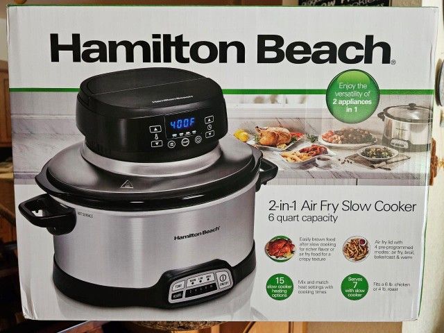 Hamilton Beach 2in1 Air Fry Slow Cooker, 6 Quart Capacity Model 33061