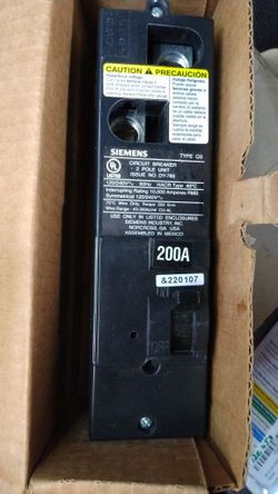 Siemens Q2200S 200 Amp 2-Pole 120/240V Type OS Circuit Breaker 10kA NE &KYut