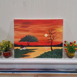 Painting "Sunset at Home"