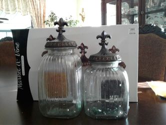 2 glass canisters from Kirklands