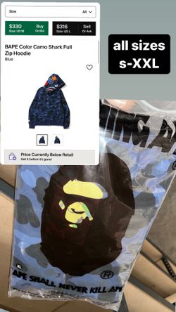 New Bape ABC Camo Navy Blue Zip Up Hoodie All Sizes s-XXL