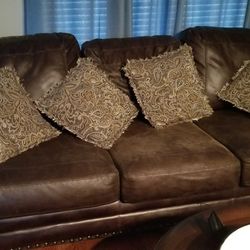 Leather Couch, Loveseat, Chair And Ottoman 