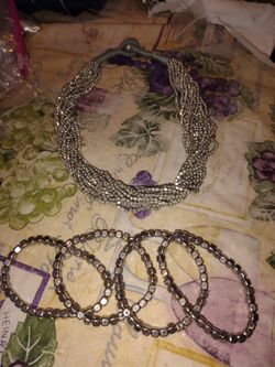 macys silvertone set jewerly