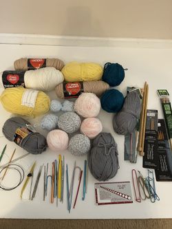 Knitting Yarn Craft Lot Needles Tools