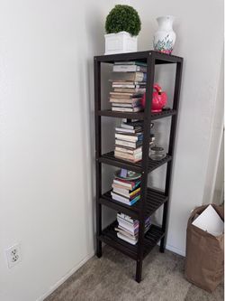 5 Tier dark brown shelf