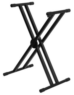 On Stage KS7291 ERGO-LOK Double-X Keyboard Stand with Welded Construction