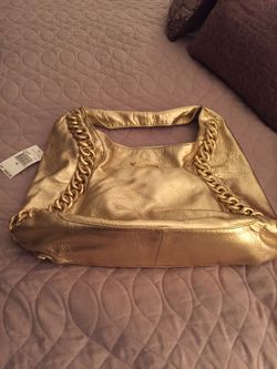 Michael Kors Gold Hobo Handbag