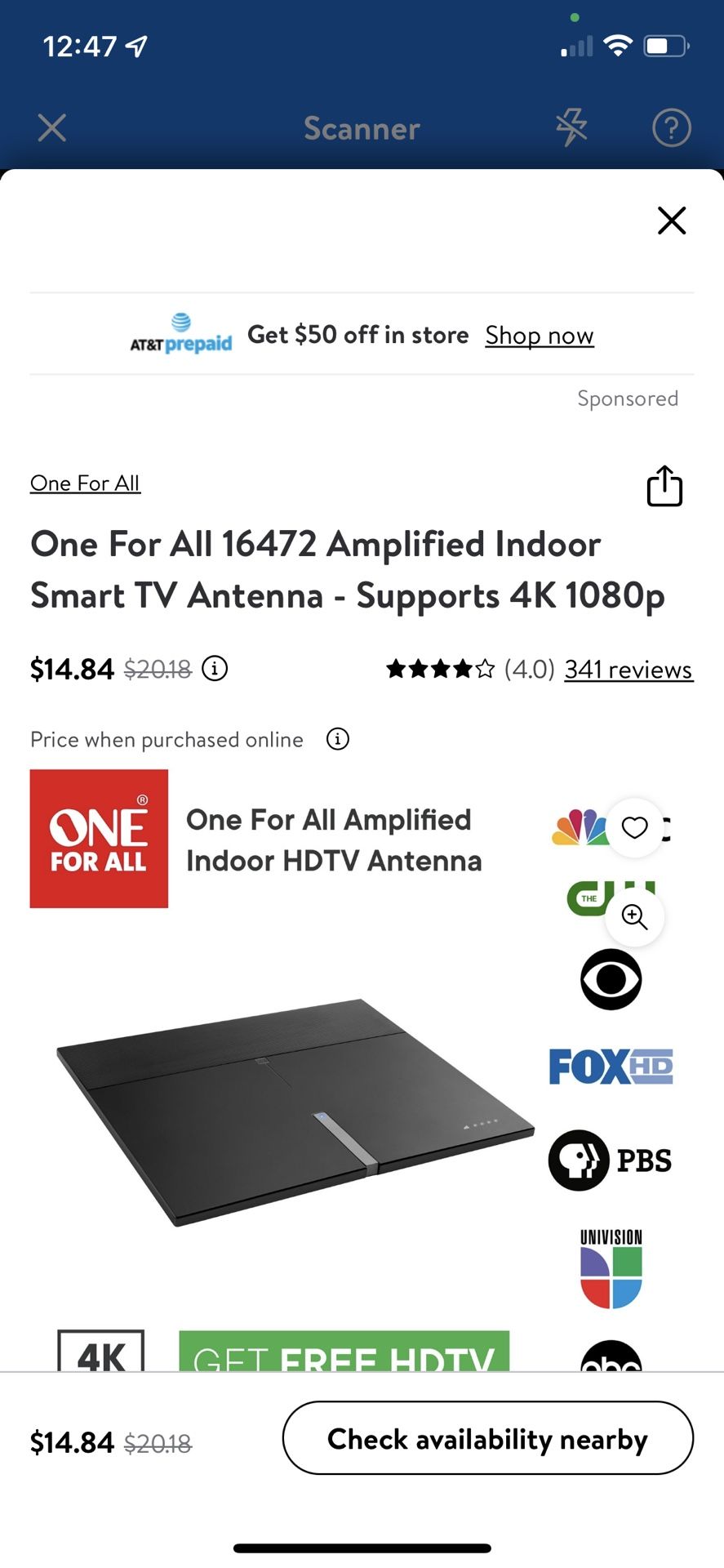 Amplified HDTV  Indoor Antenna 