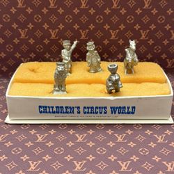 Children's Circus World - Birthday Cake Candle Holders in Pewter Set Of 5 