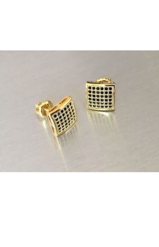 Mens & Ladies 14k Gold Filled Black Diamon