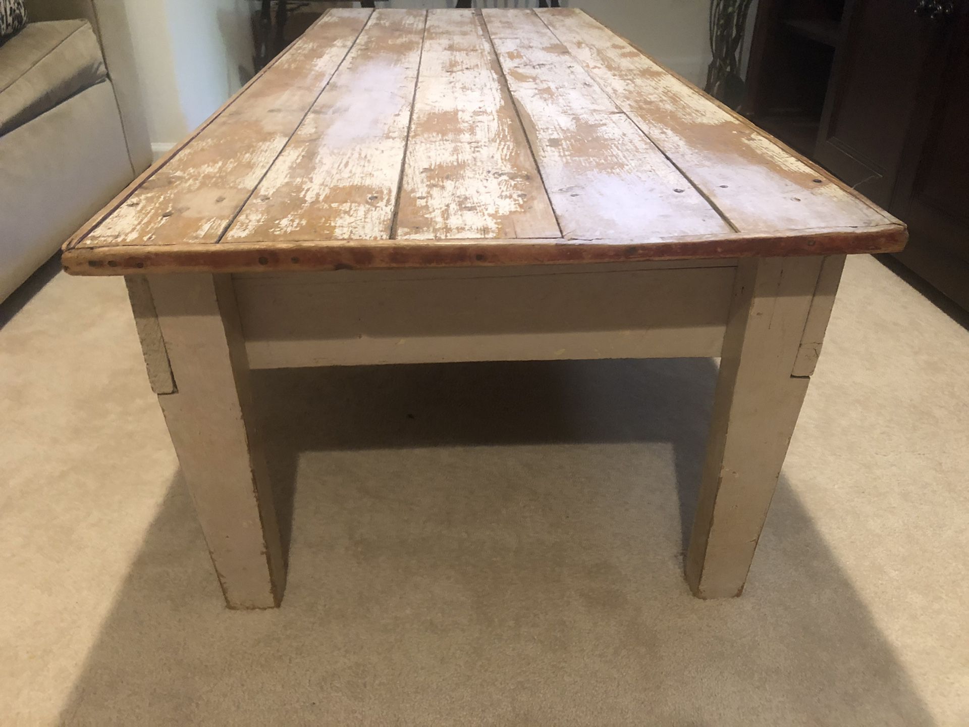 Large rustic coffee table