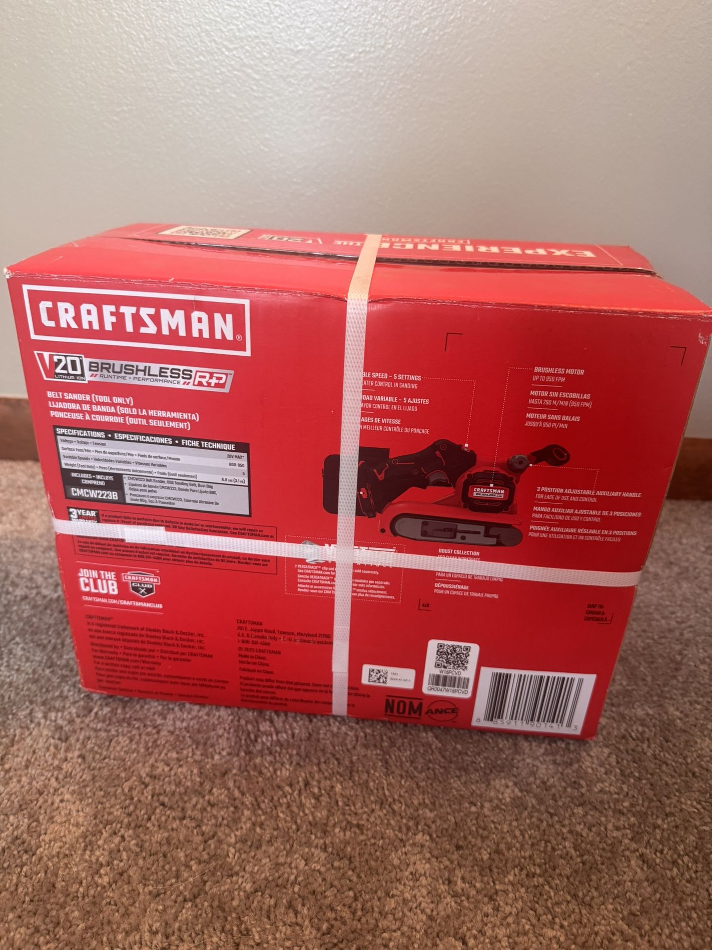 Craftsman V20 BT Belt Sander
