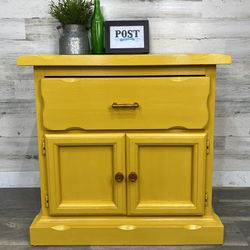 Large Yellow End Table/ Nightstand 