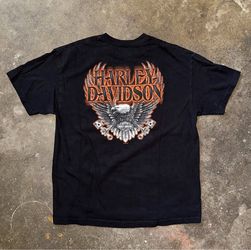 Vintage Harley-Davidson Eagle Graphic Black T-Shirt