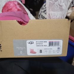 Brand New UGG Classic Mini Pink Fluff Boots - Size 8