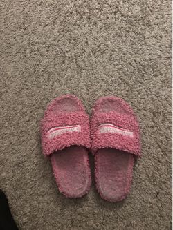 Pink Balenciaga slides