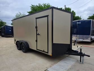 2026 New 7x16 TA Screwless Enclosed Trailer | Blackout | Spoiler Package | 7' Interior | .08 Polycor | Dexter Axles |