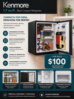 Mini Refrigerador Kenmore 1.7 Cu. Ft