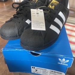 Men’s 7 Brand New Adidas Black Superstars