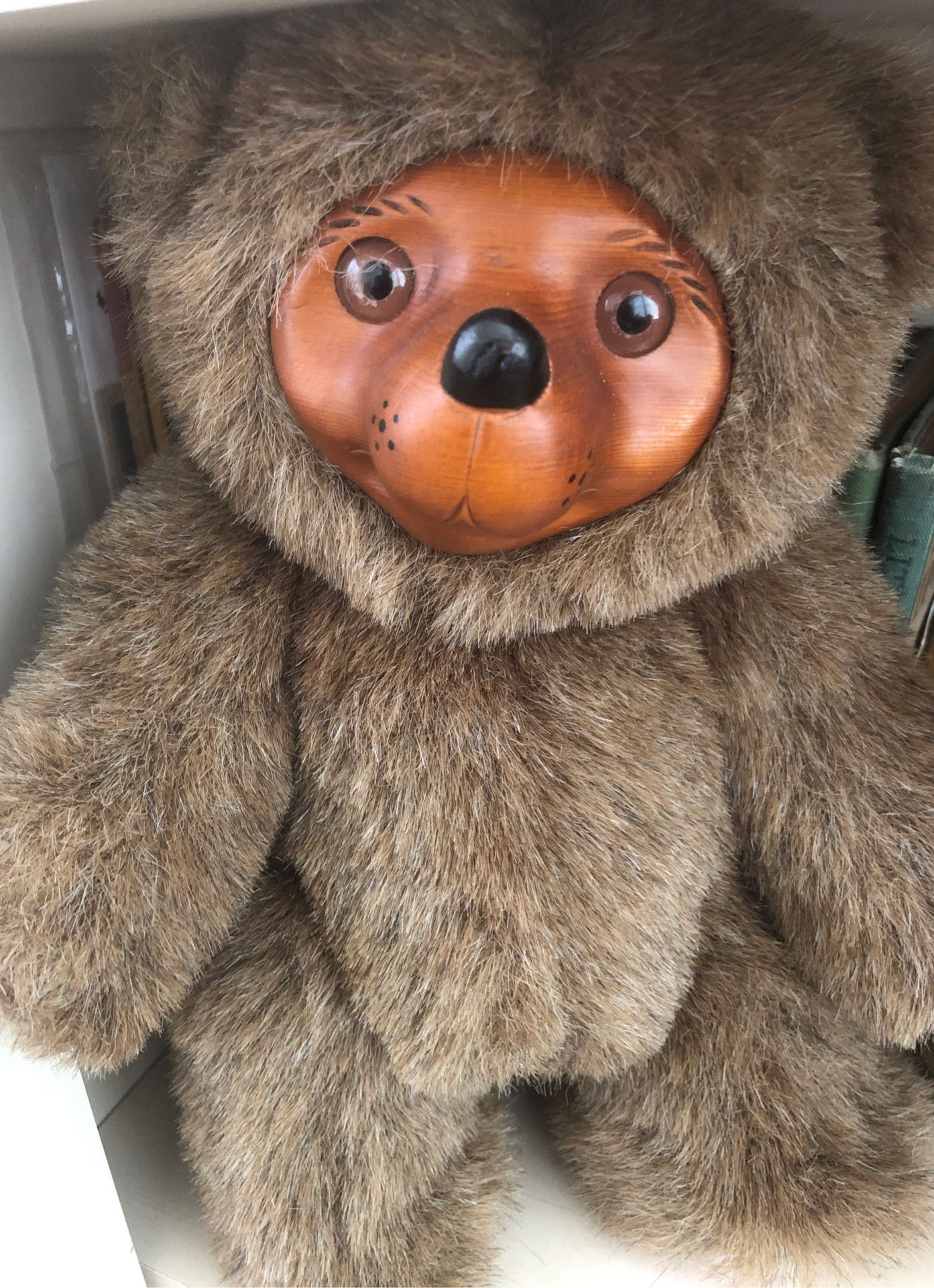 Vintage Raikes teddy Bear with wooden face