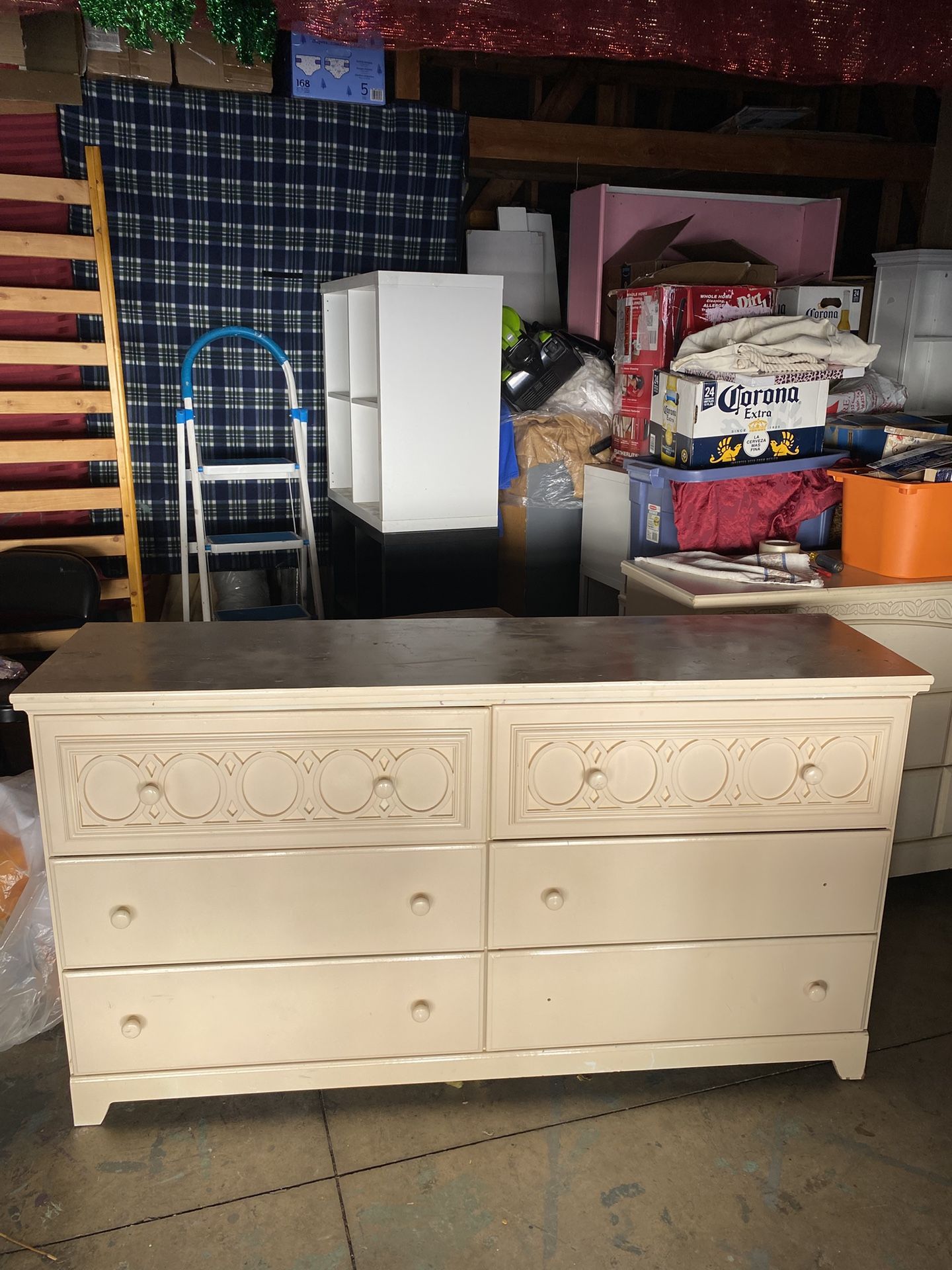 Beige 6 Drawer Dresser