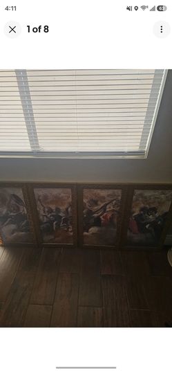 4-panel polyptych framed art set 60" Long 27" High