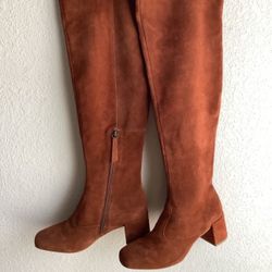 MATISSE Leather Suede Over The knee Boots Sz 8 Color Saddle  NEW 
