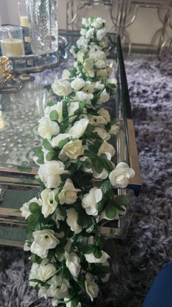 Set of 10 artificial white flower garlands