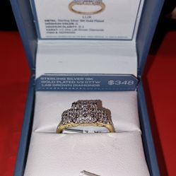 1/2 Carat Tw 18k Go Over Sterling Sz 7 Diamond Ring