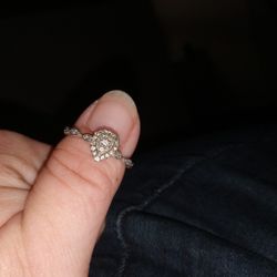 Art Deco Wedding Ring , Sterling Silver And Diamonds 1/3 CT