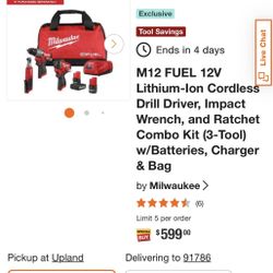 Milwaukee M12 3pc Combo 