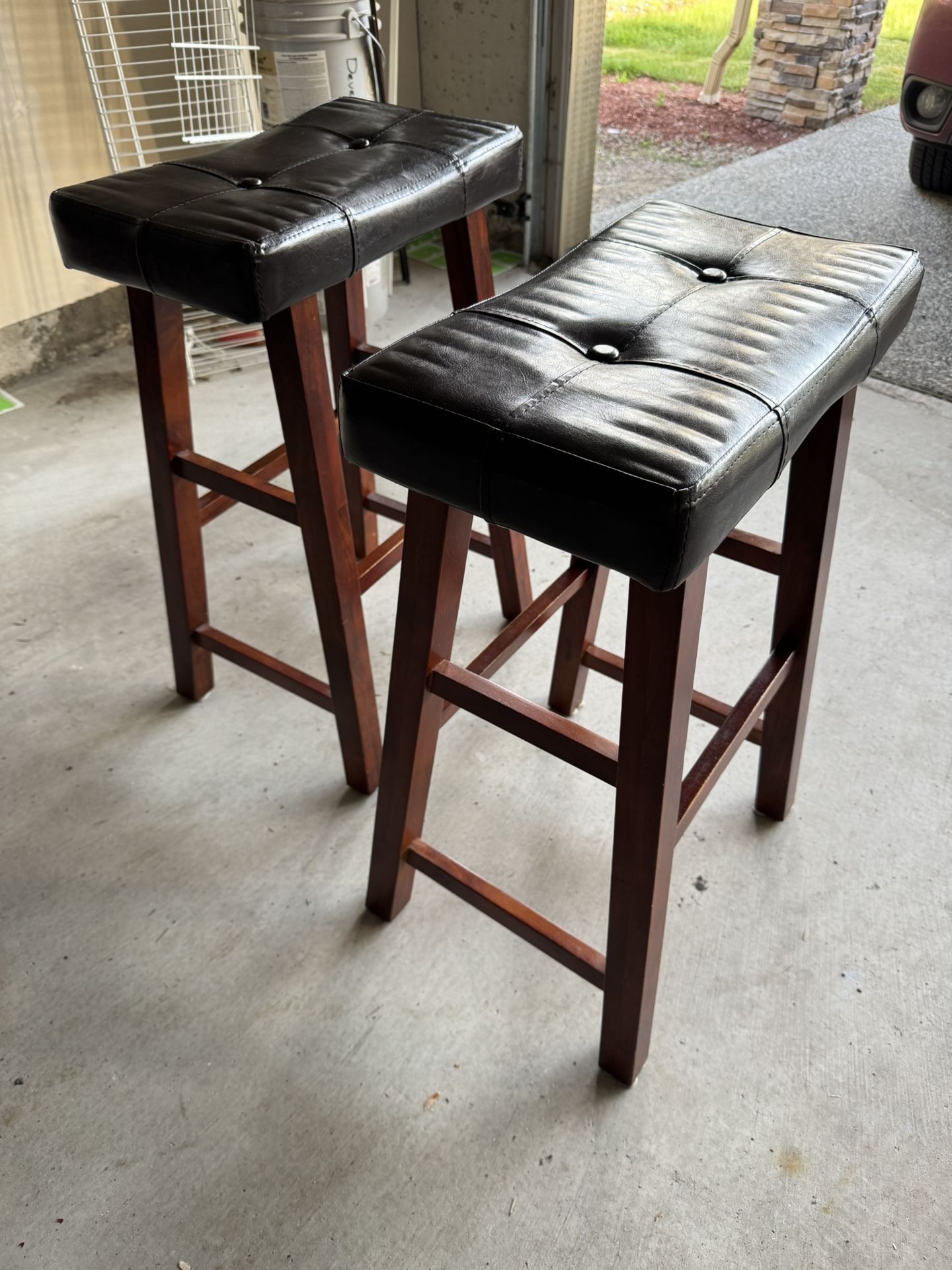 2 Wood Counter Height Bar Stool. Height 30”