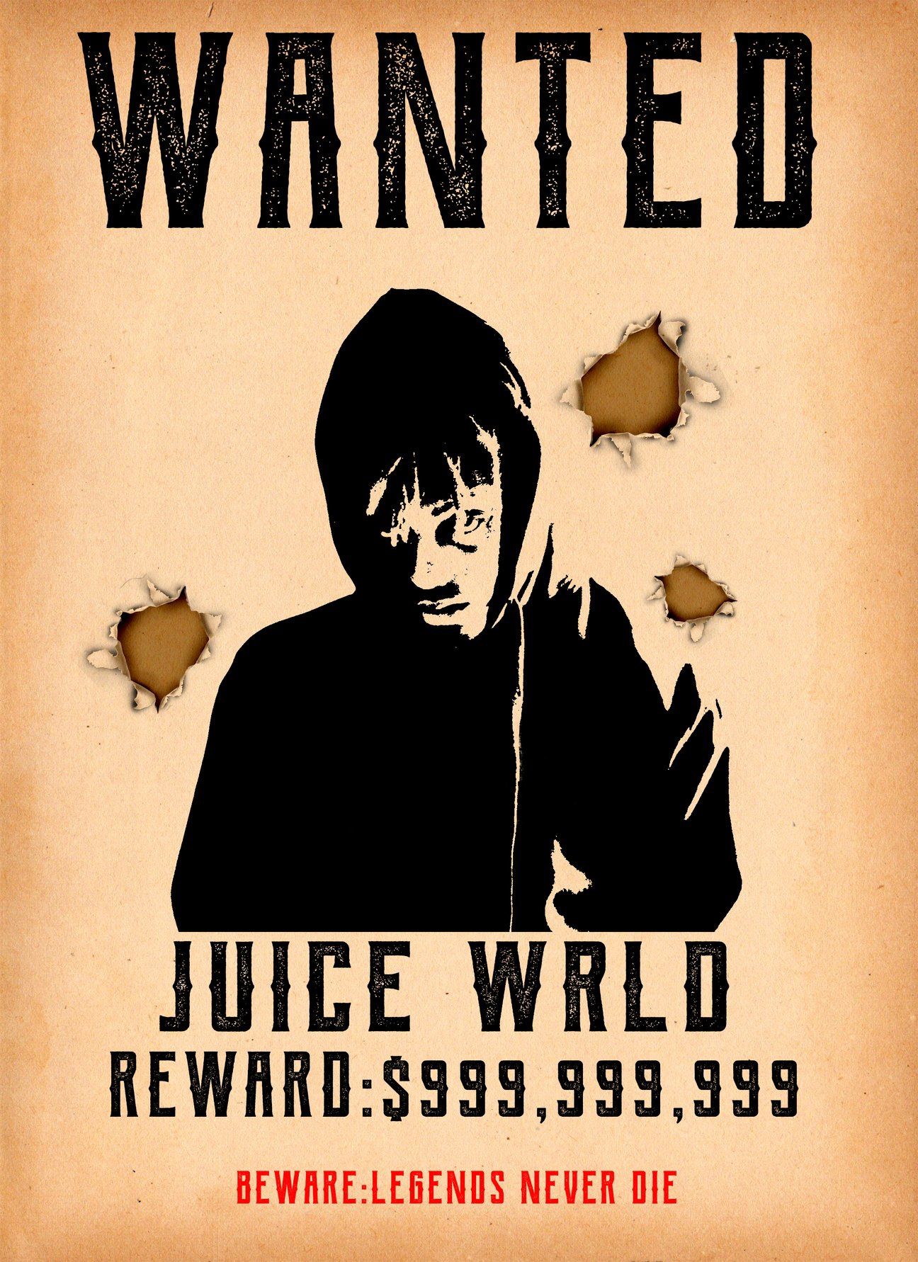 Juice WRLD Legends Never Die 999 Wanted Poster 12βx 18β - Limited Edition π§π