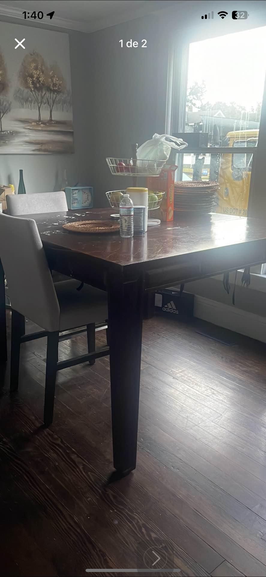 Solid Wood Dinning Table- High Top