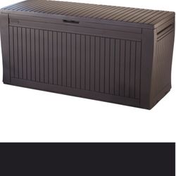 Brand New Comfy 71 Gallon Durable Resin Outdoor Storage and Organization Deck Box Ideal For Garden Patio Furniture and Supplies