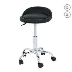 Rolling Swivel Salon Stool Facial Spa Chair with Back Rest PU Leather