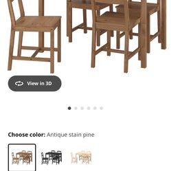 Ikea JokkMokk Table Set, 2 Bar Stools, Bed Frame Full Size Like NEW